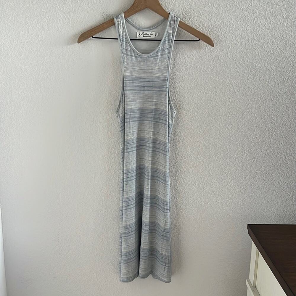 Fighting Eel Dress Beachy Aloha Hawaii Boutique Striped Stretch Dress Small